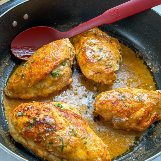 Broccoli Cheddar Stuffed Chicken - Recipe photo by thewholesomespoonblog