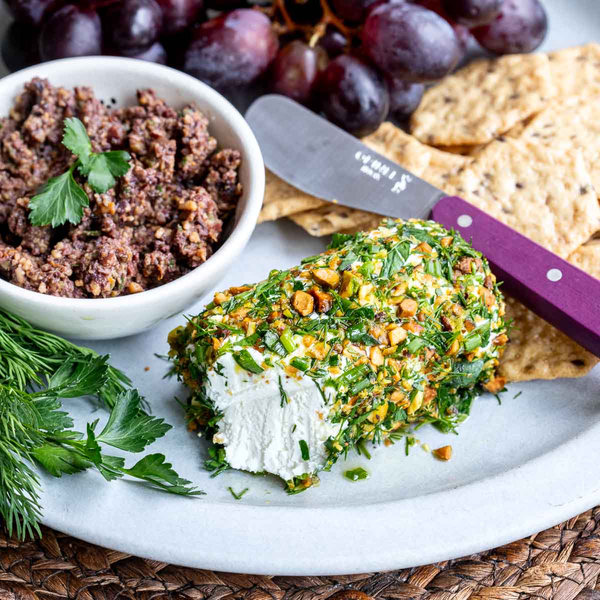 Herbed Goat Cheese with Pistachios - Recipe photo by Chef Molly