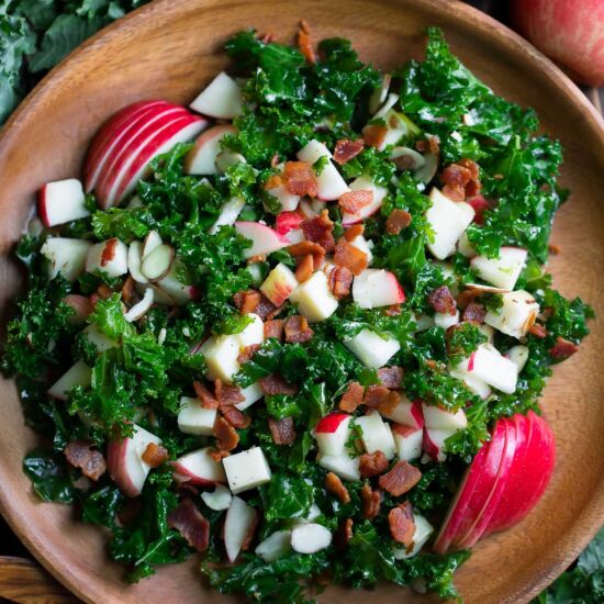 Kale Apple Salad - Recipe photo by peasandcrayons