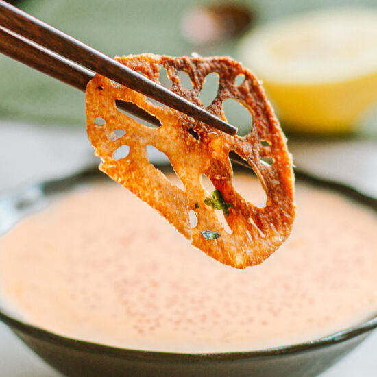 Seasoned Fried Lotus Root Chips - Recipe photo by theseasidecalls