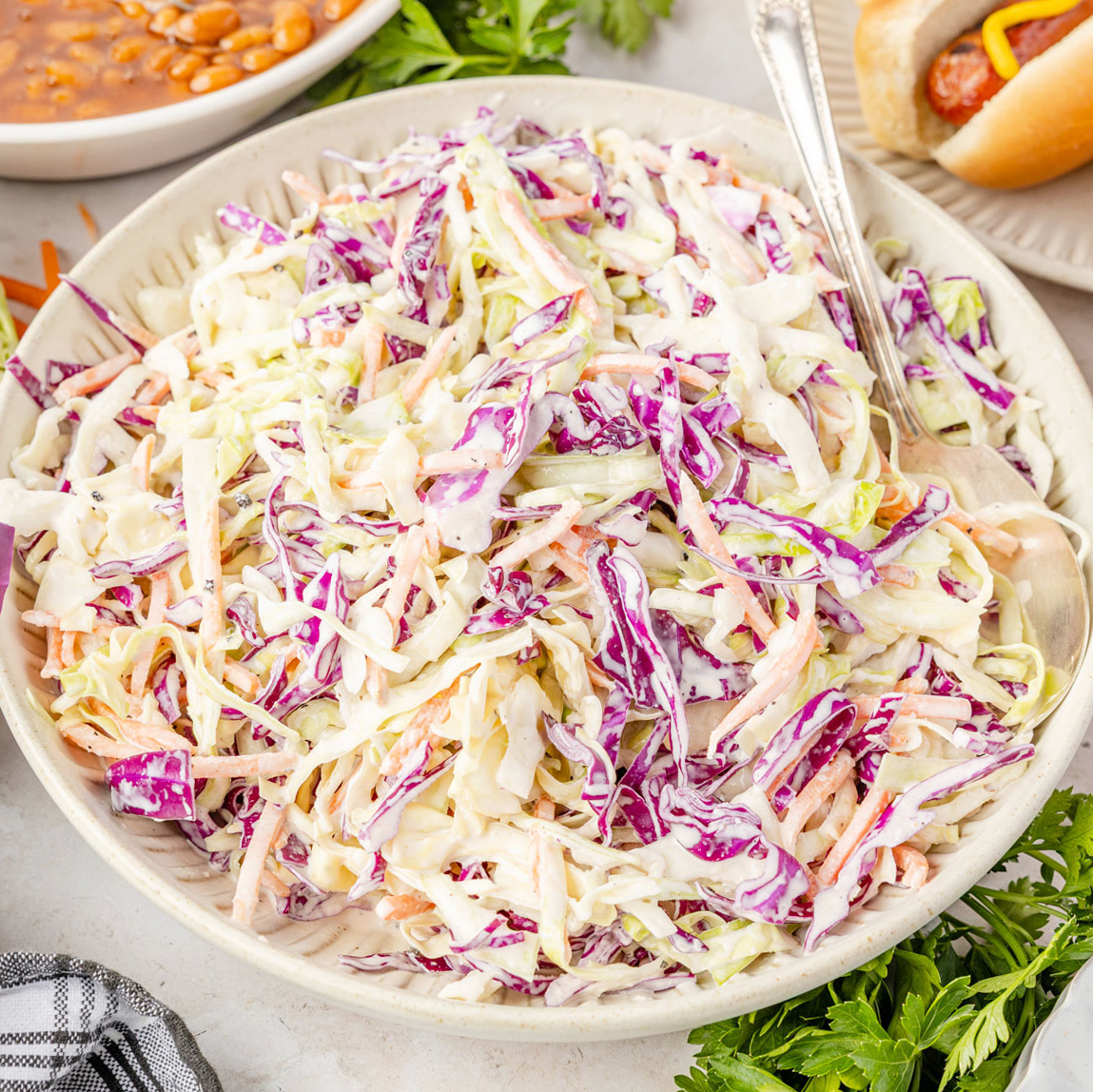 Creamy Greek Yogurt Coleslaw - Recipe photo by TheChaoticTable