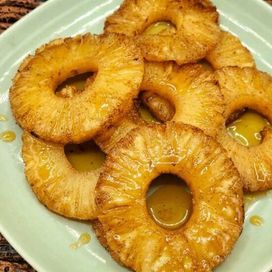 Air Fryer Rum Soaked Pineapple - Recipe photo by Forktospoon