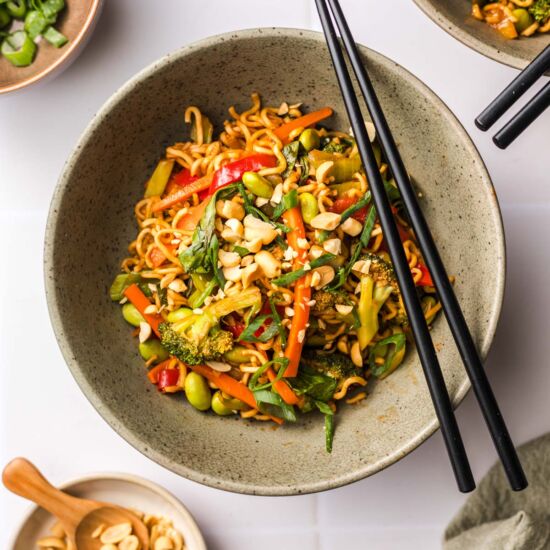 Quick Vegan Mie Noodle Stir-Fry - Recipe photo by veggiejam