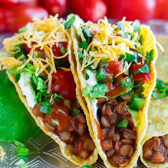 Chipotle Lentil Tacos - Recipe photo by peasandcrayons