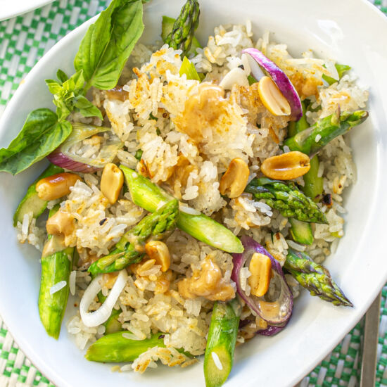 Crispy Fried Rice – Asparagus - Recipe photo by a zest for life