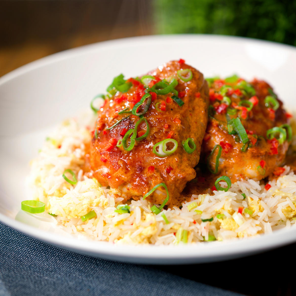 Thai Red Curry Baked Chicken Thighs - Recipe photo by Brian Jones