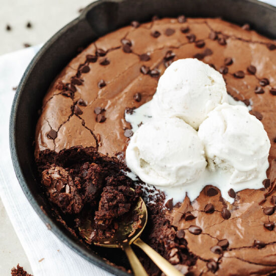 Cast Iron Skillet Brownies - Recipe photo by The Cookin Chicks