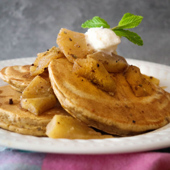 Pancakes with Chai-Spiced Apples - Recipe photo by Gday Souffle