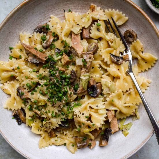 Creamy Leftover Roast Pork Pasta - Recipe photo by missrachelphipps
