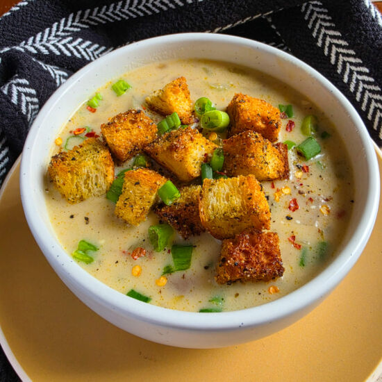 Creamy Potato & Onion Soup - Recipe photo by the_happy_veg