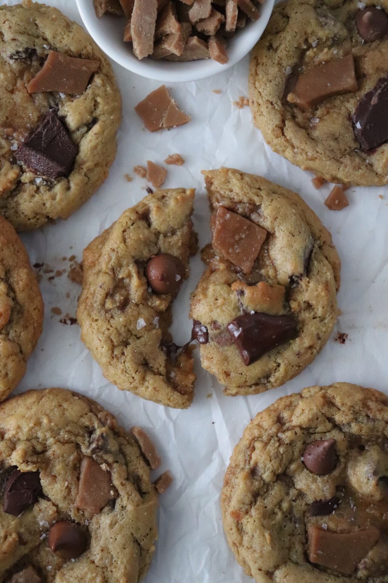 Einkorn Brown Butter Maple Toffee - Recipe photo by Tinhateats.com