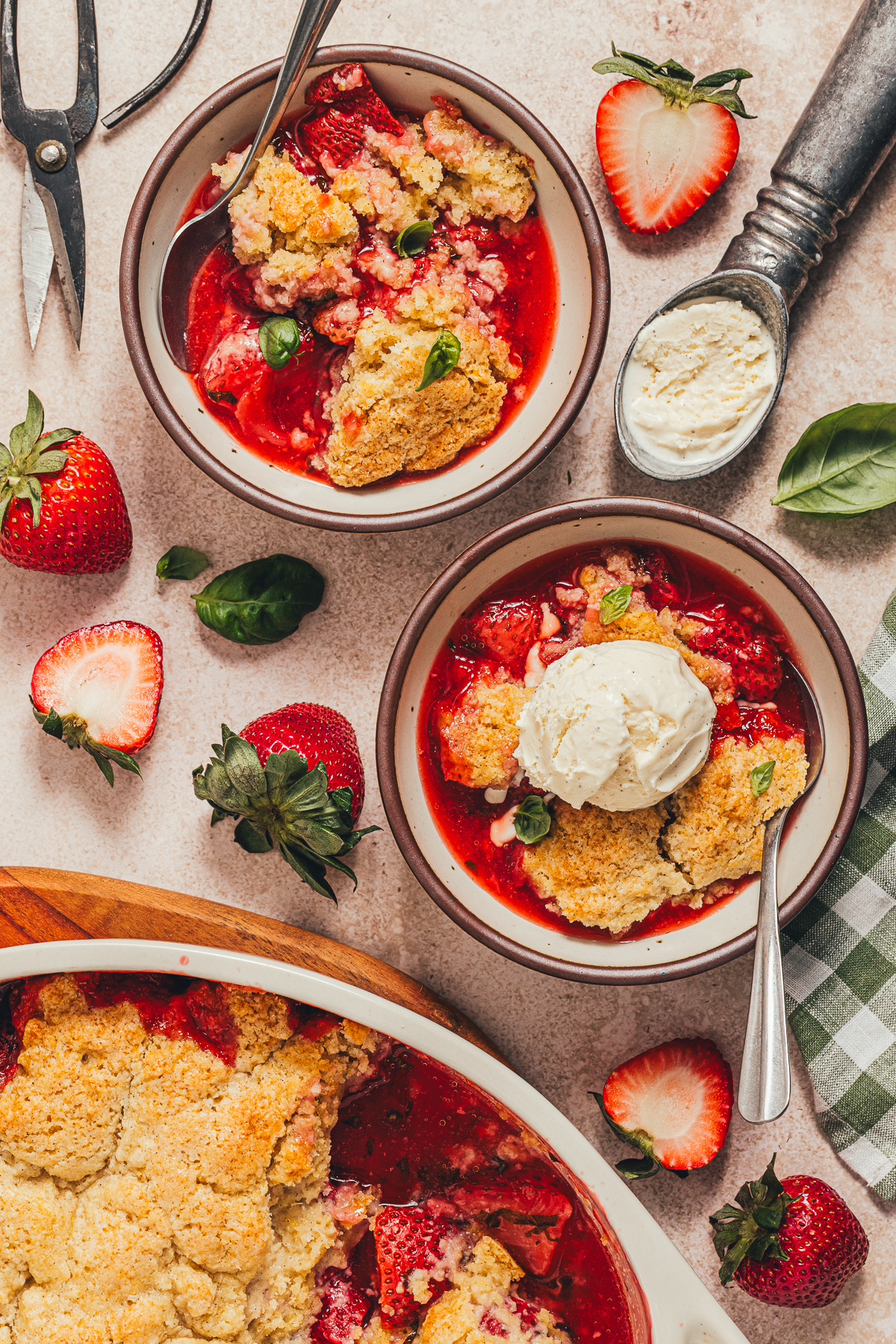 GF Strawberry Basil Cobbler - Recipe photo by sweetmiscellany