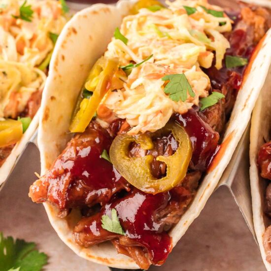 Slow Cooker BBQ Beef Tacos - Recipe photo by Tessies Table