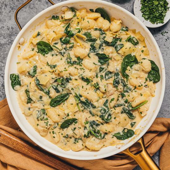 One Pot Spinach Artichoke Gnocchi - Recipe photo by sweetmiscellany