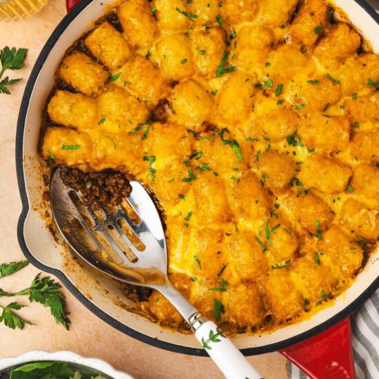 Sloppy Joe Tater Tot Casserole - Recipe photo by onepotonly