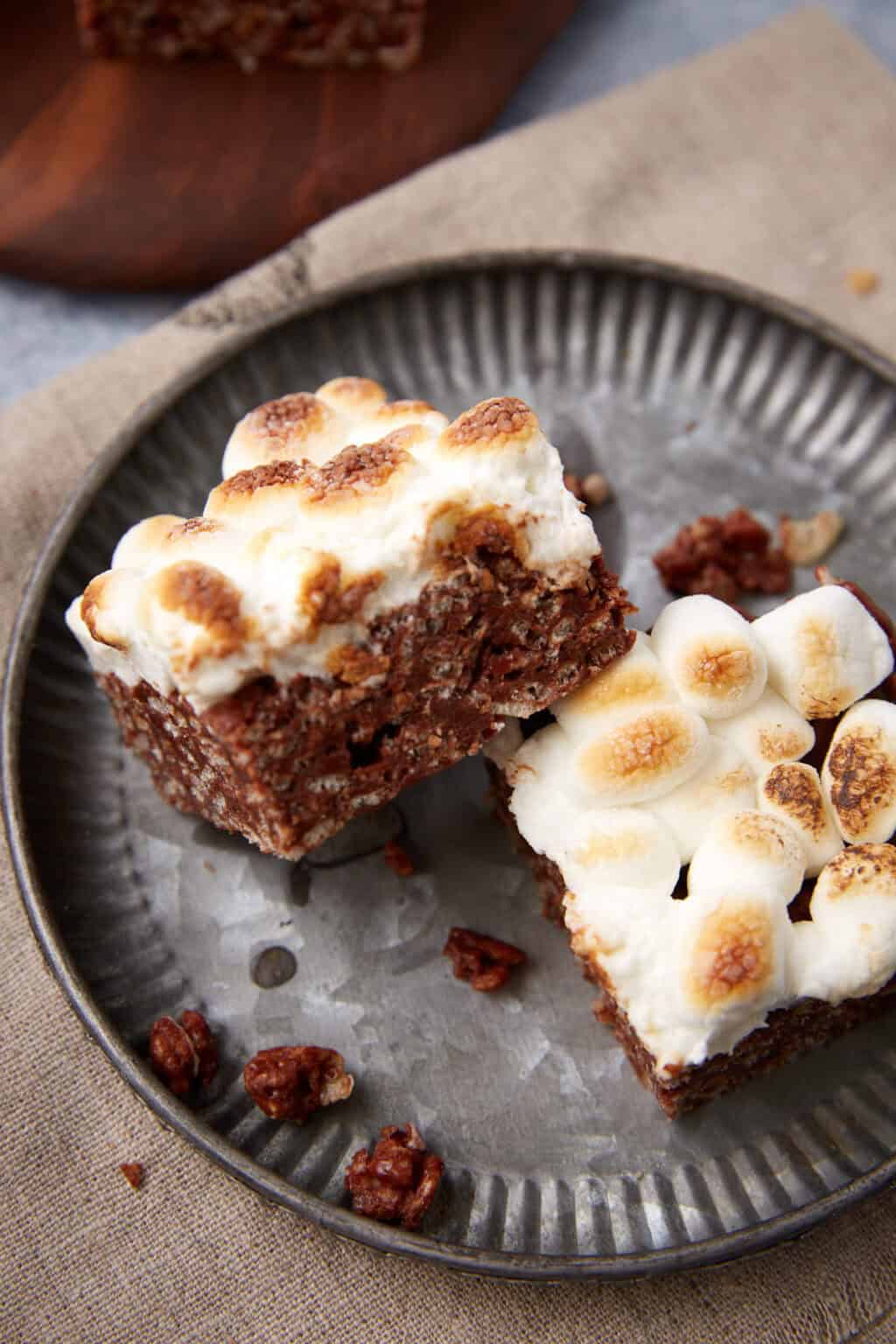 Chocolate Rice Krispie S’mores Bars - Recipe photo by Barbara Curry
