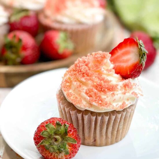 Strawberry Crunch Cupcakes - Recipe photo by Maplewoodroad.com