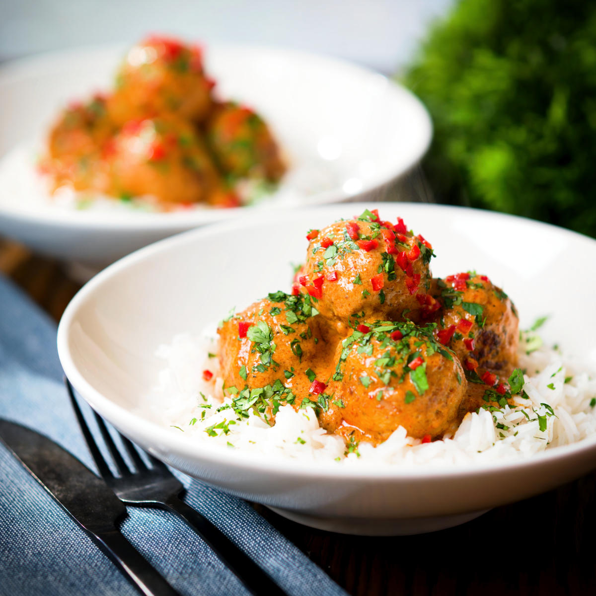 Thai Red Curry Chicken Meatballs - Recipe photo by Brian Jones