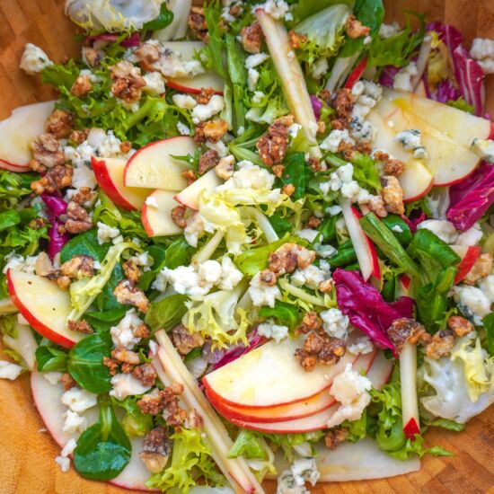 Apple, Walnut, & Blue Cheese Salad - Recipe photo by canned.spamantha