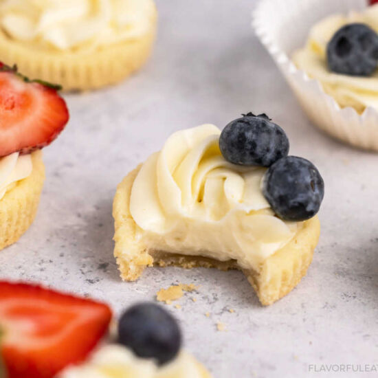 Mini Cheesecake Sugar Cookie Cups - Recipe photo by Flavorful Eats