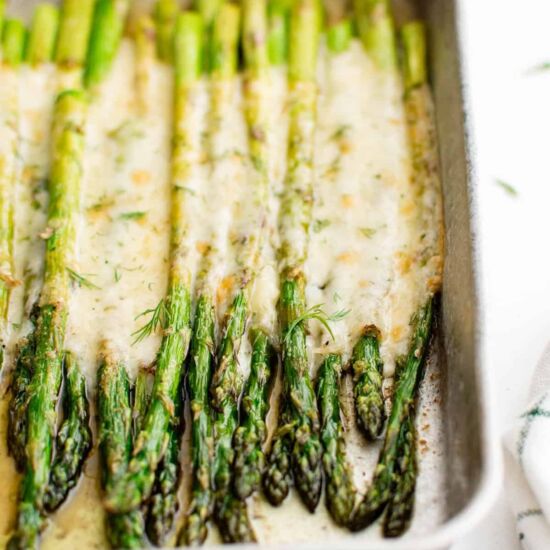 Cheesy Baked Asparagus - Recipe photo by TheSaltyMarshmallow