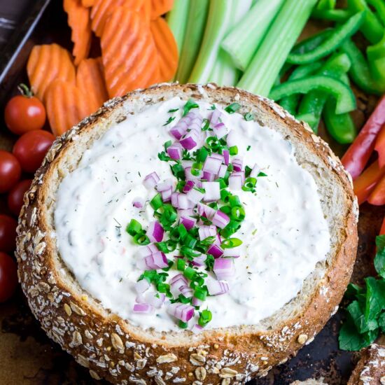 Chilled Veggie Dip - Recipe photo by peasandcrayons