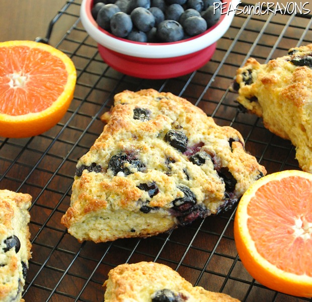 Honey Orange Blueberry Scones - Recipe photo by peasandcrayons