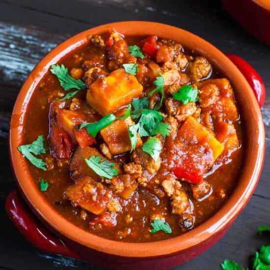 Turkey and Sweet Potato Chili - Recipe photo by peasandcrayons