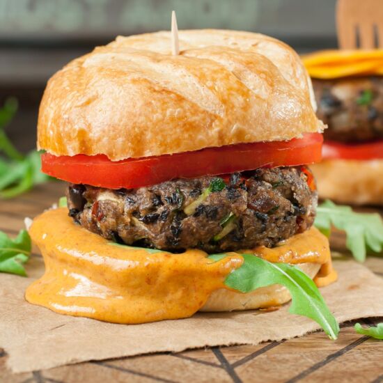 Black Bean Veggie Burgers - Recipe photo by peasandcrayons