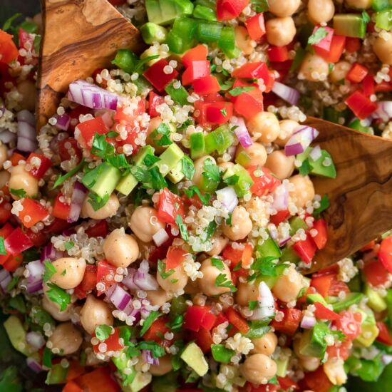 Quinoa Chickpea Salad - Recipe photo by peasandcrayons