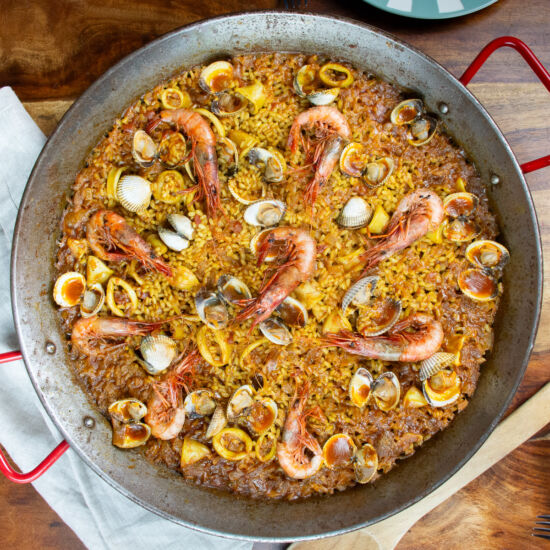 Traditional Spanish Seafood Paella - Recipe photo by Little Nomads Recipes