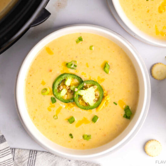 Jalapeno Cheddar Potato Soup - Recipe photo by Flavorful Eats