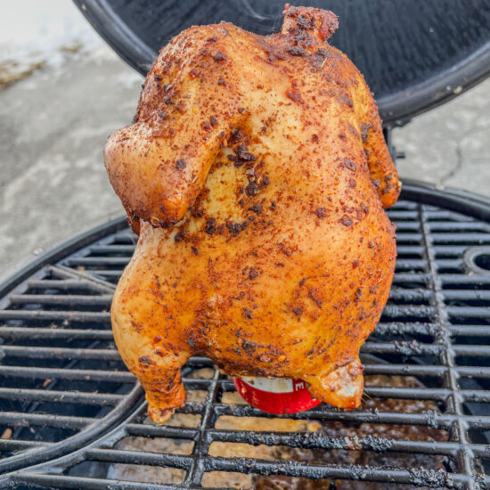 Smoked Beer Can Chicken - Recipe photo by thewholesomespoonblog