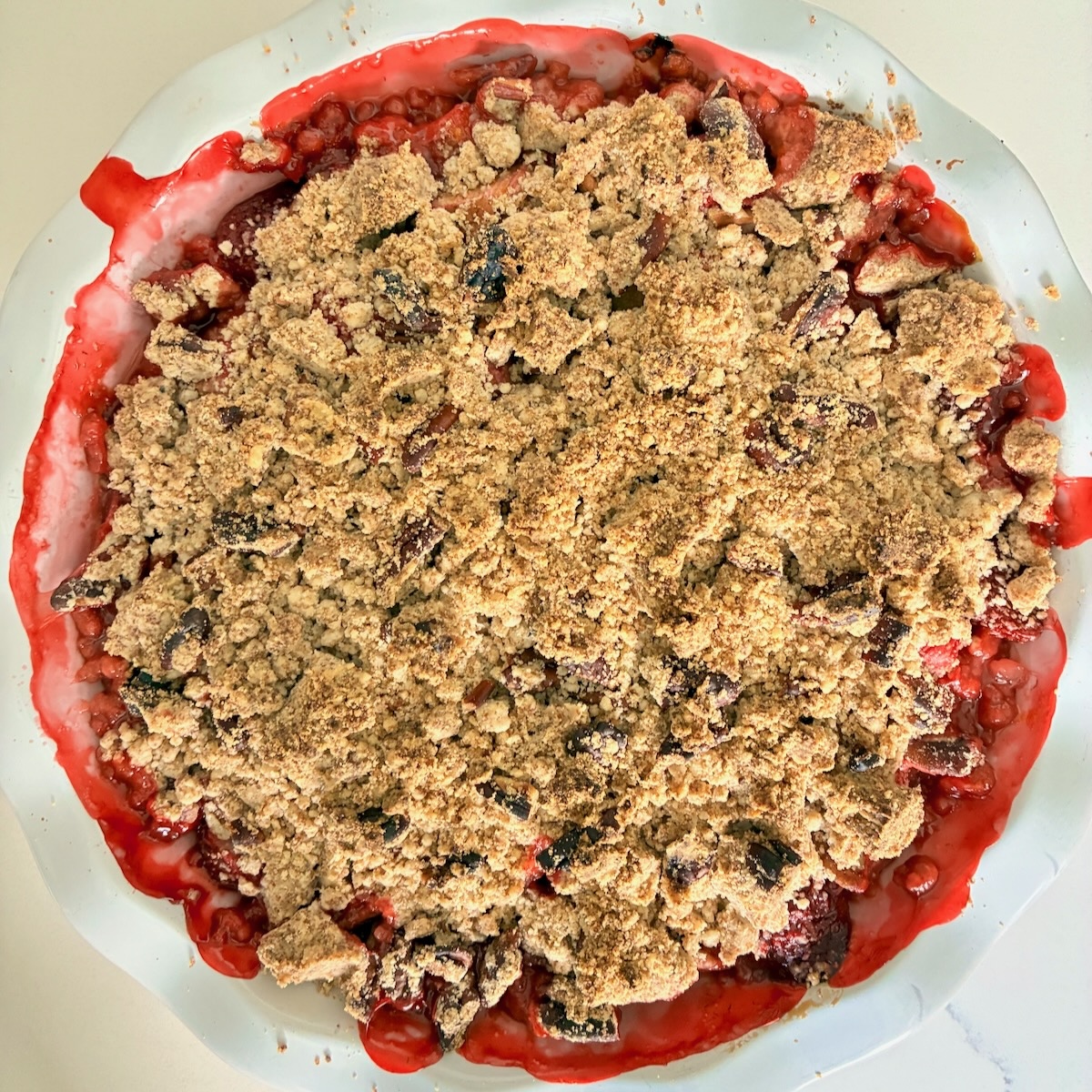Strawberry Rhubarb Crumble - Recipe photo by goodgriefcook