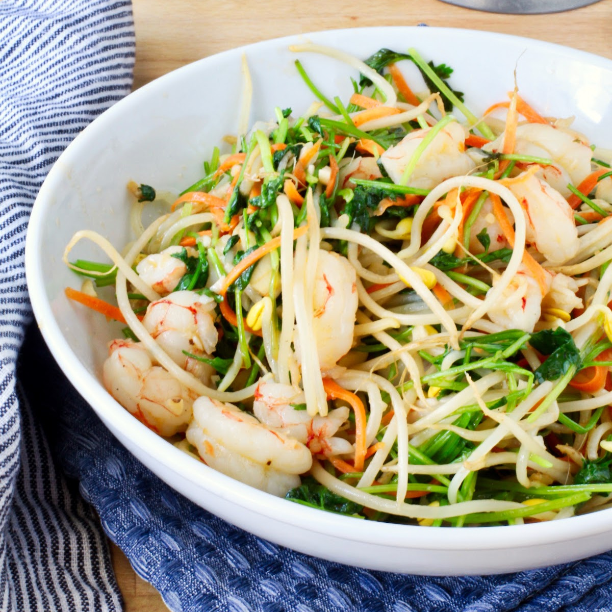 Stir-Fried Cilantro with Shrimp - Recipe photo by karenskitchenstories