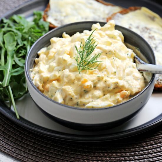 Healthy Egg Salad with Greek Yogurt - Recipe photo by FabFood4All