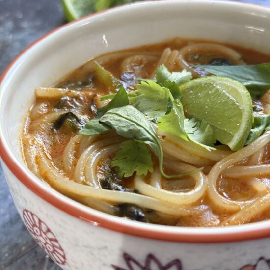 Red Curry Noodles - Recipe photo by village cook