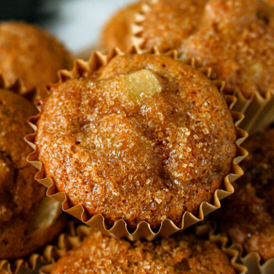 Brown Sugar Pear Muffins - Recipe photo by WhiteMapleLane