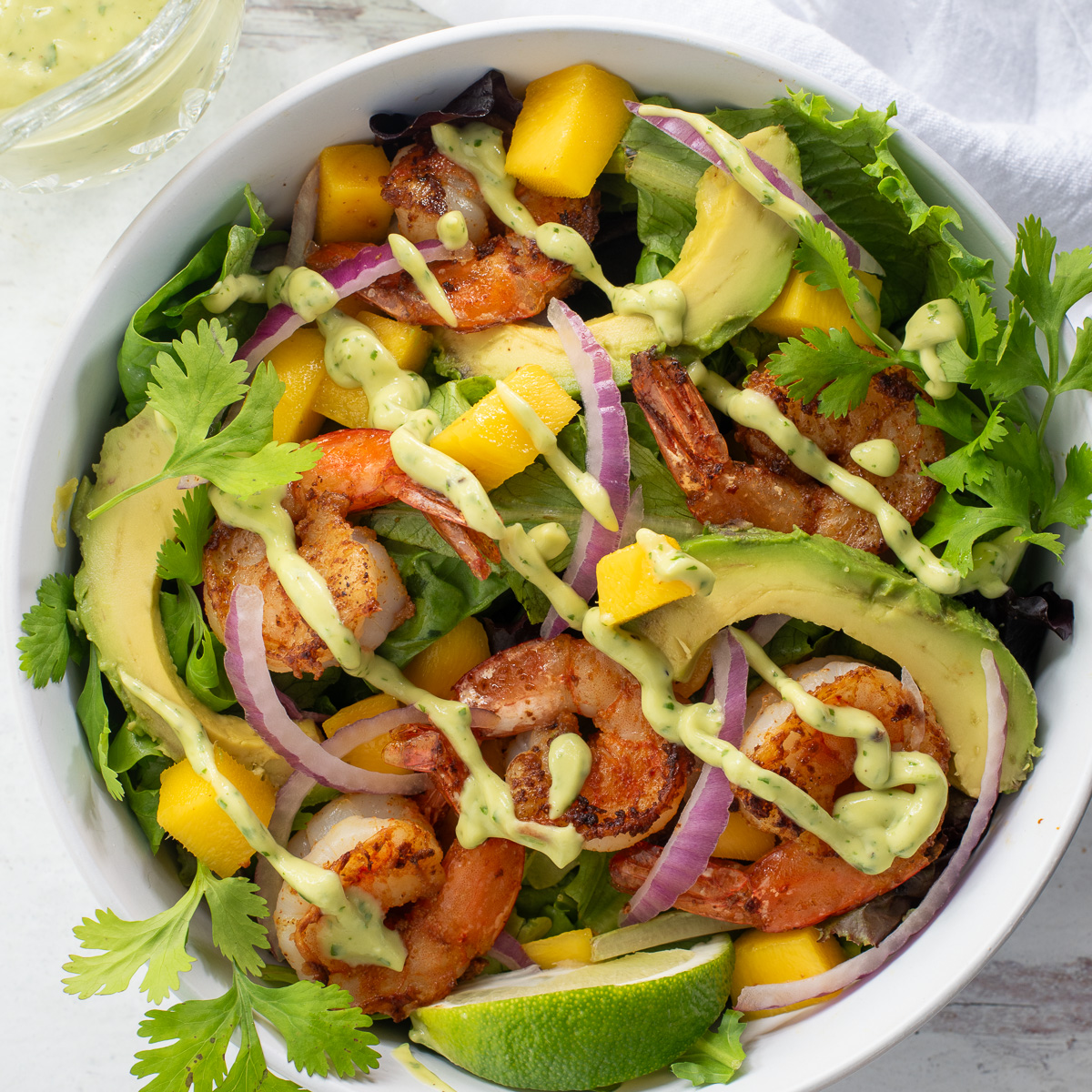 Mango Shrimp Salad - Recipe photo by biscuitsandburlap