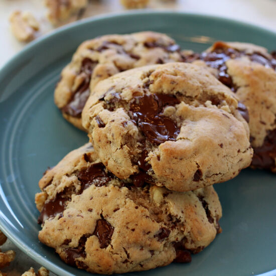 Miso Walnut Chocolate-Chip Cookies - Recipe photo by Food Gal