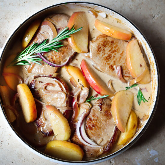 Pork Chops with Apples and Cider - Recipe photo by Gday Souffle
