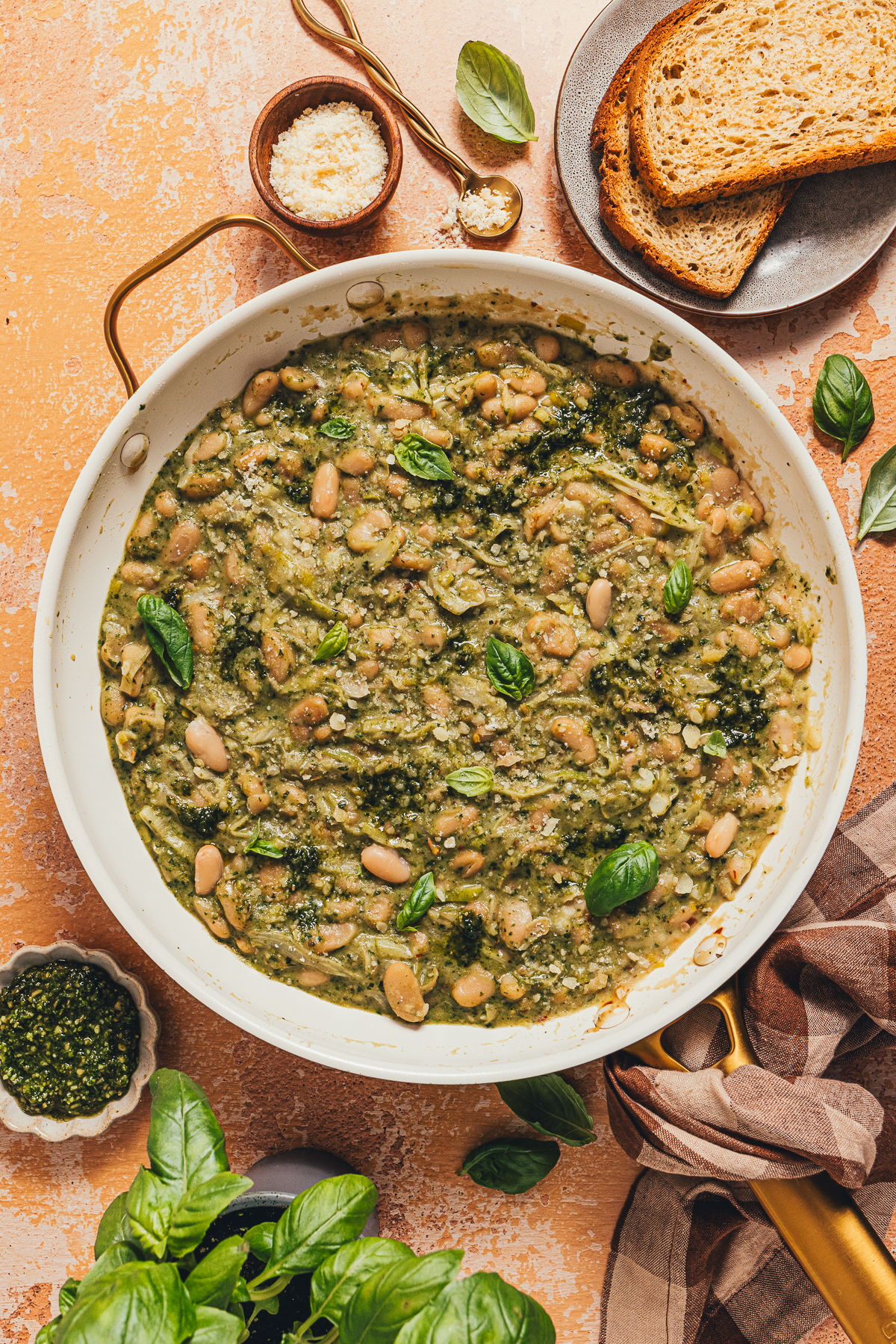 One Pot Creamy Pesto Beans - Recipe photo by sweetmiscellany