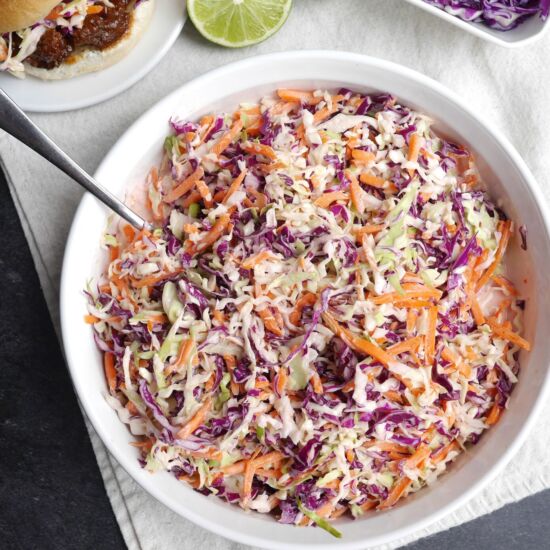 Tangy Coleslaw with Lime Dressing - Recipe photo by This Mom Cooks