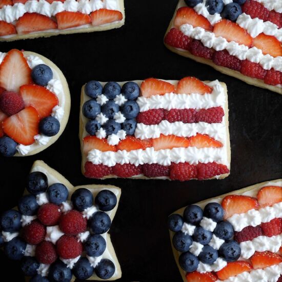 Patriotic Flag Fruit Pizza Cookies - Recipe photo by This Mom Cooks