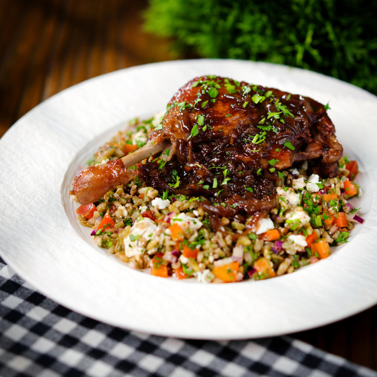 Pomegranate Molasses Baked Duck Leg - Recipe photo by Brian Jones
