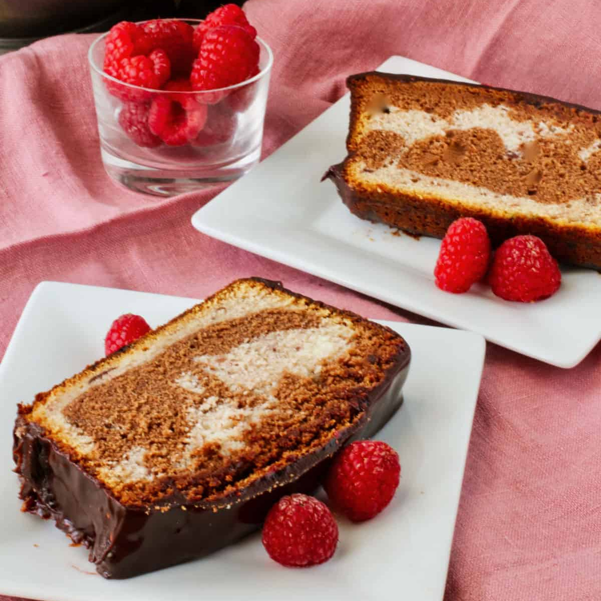Chocolate Raspberry Marble Cake - Recipe photo by karenskitchenstories