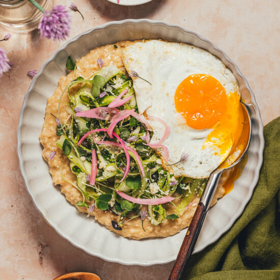Savory Oatmeal w/ Shaved Asparagus - Recipe photo by sweetmiscellany