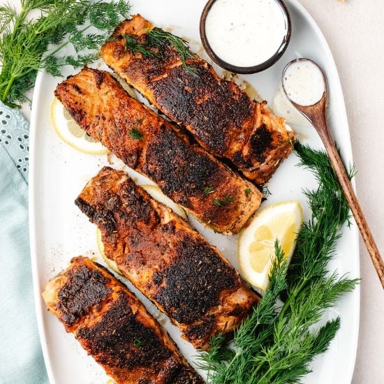 Blackened Salmon with Lemon Dill - Recipe photo by mealstreetkitchen