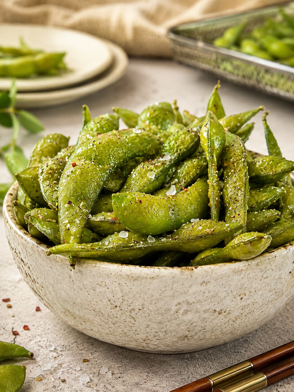 Crispy Air Fryer Edamame - Recipe photo by Hip Hip Gourmet