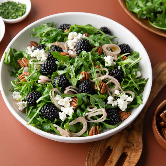 Blackberry Arugula Salad - Recipe photo by peasandcrayons